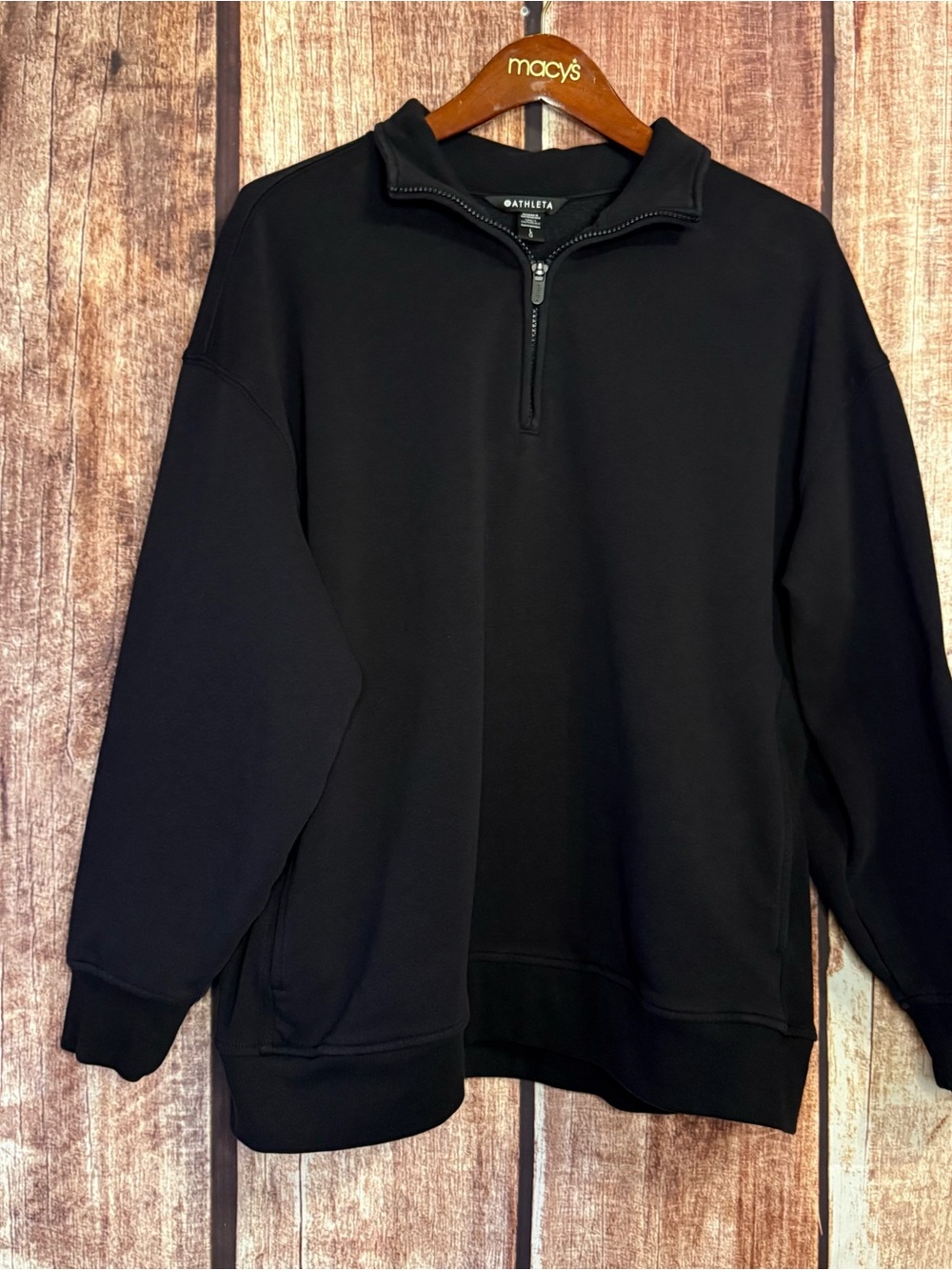 Athleta Black 1/4 zip Pullover Sweater